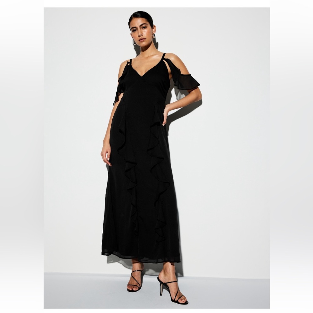 Old Navy The Occasion Off Shoulder Chiffon Ruffle Maxi Dress, NWT, Retails $60